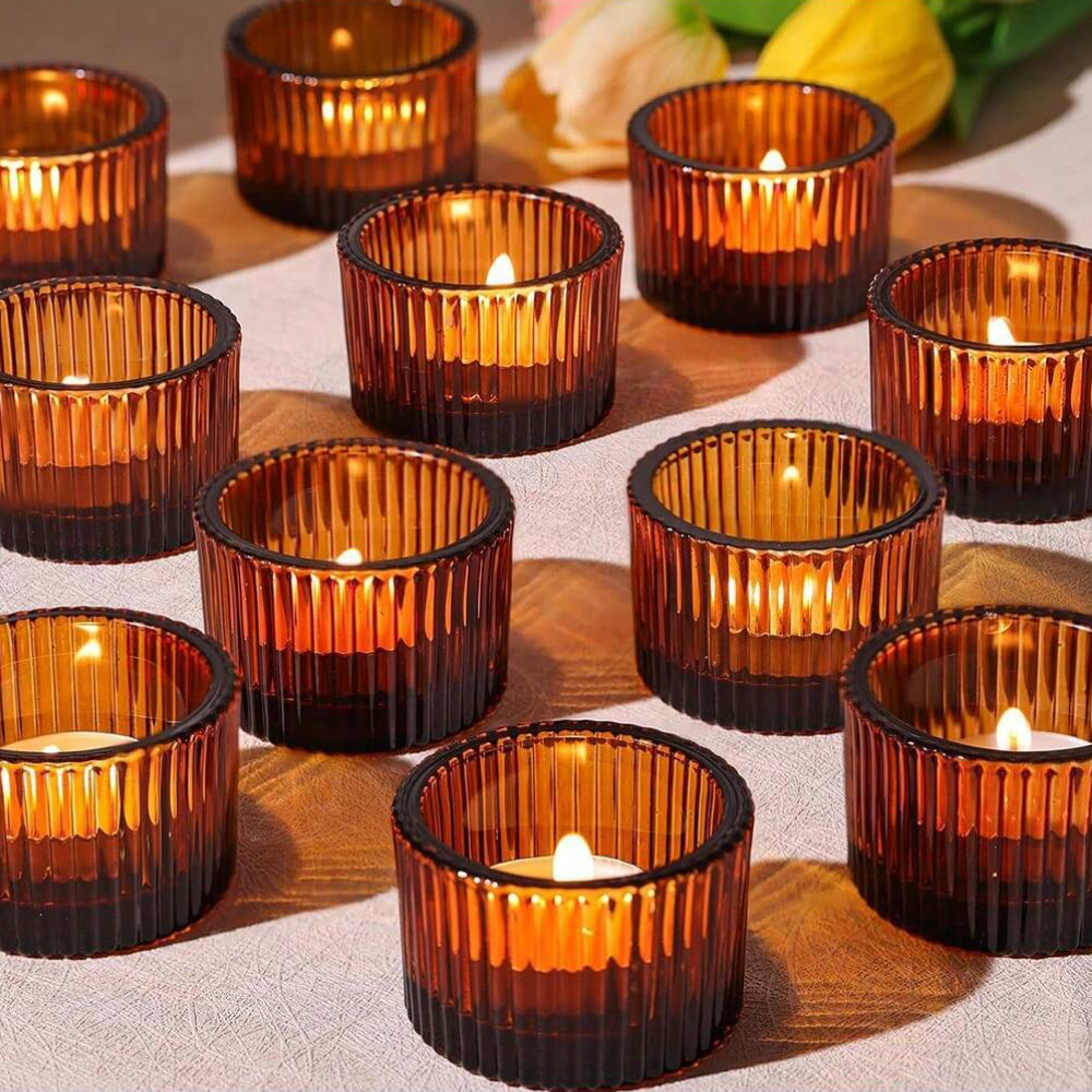 Ljushållare Set i Glas – Tealight Votivhållare